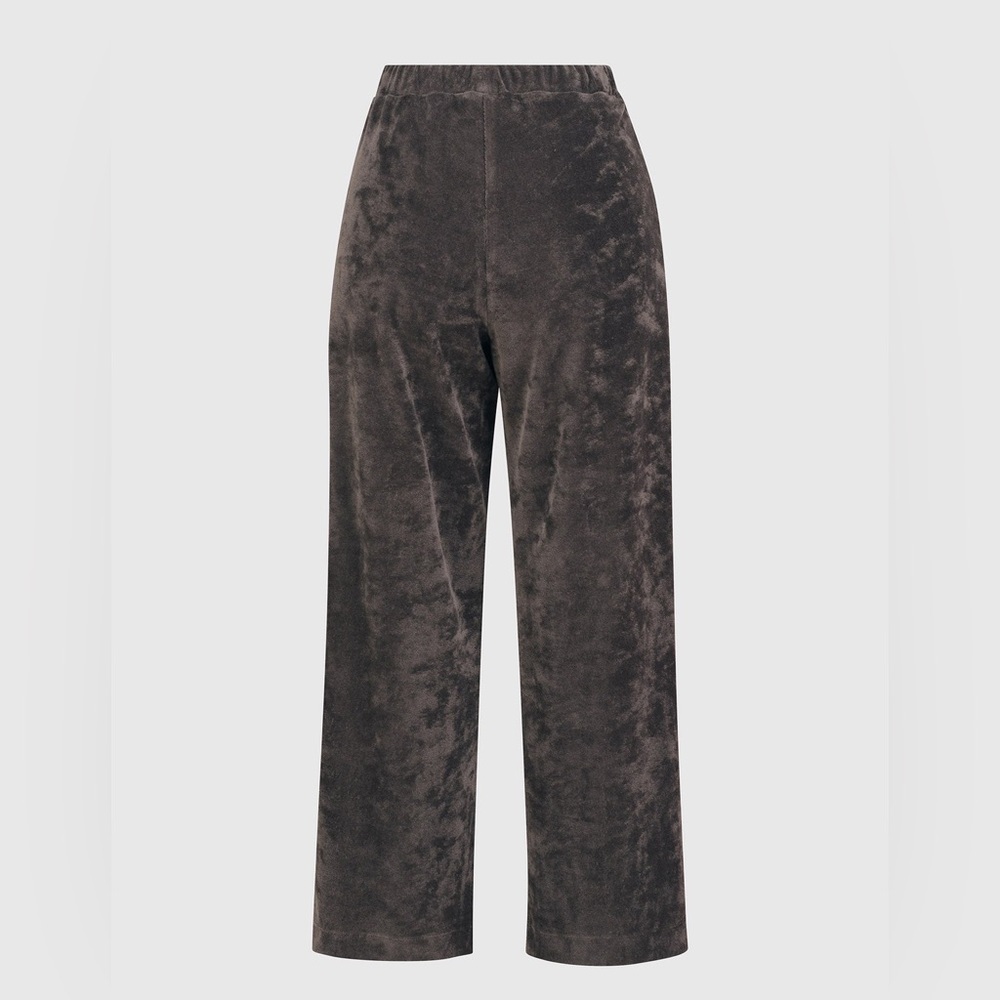 Alembika Womens Chocolate Brown Velour Comfy Loungewear Pants‎ Travel Casual S